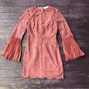 Keepsake the Label Be the One Lace Dress Size XS Cinnamon Pink Bell Sleeves